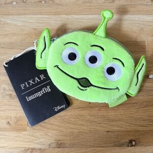 Loungefly Disney Pixar Toy Story Alien Plush Coin Purse Wallet NEW Fuzzy Green